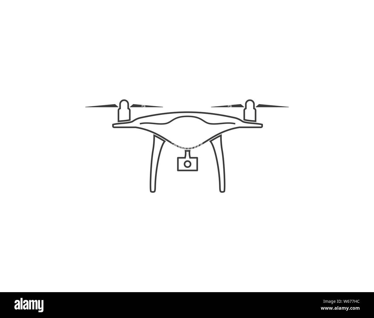 Vector illustration, flat design. Drone quadrocopter icon Stock Vector