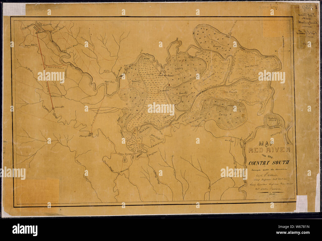 Map of Red River and the Country South [and east of Alexandria