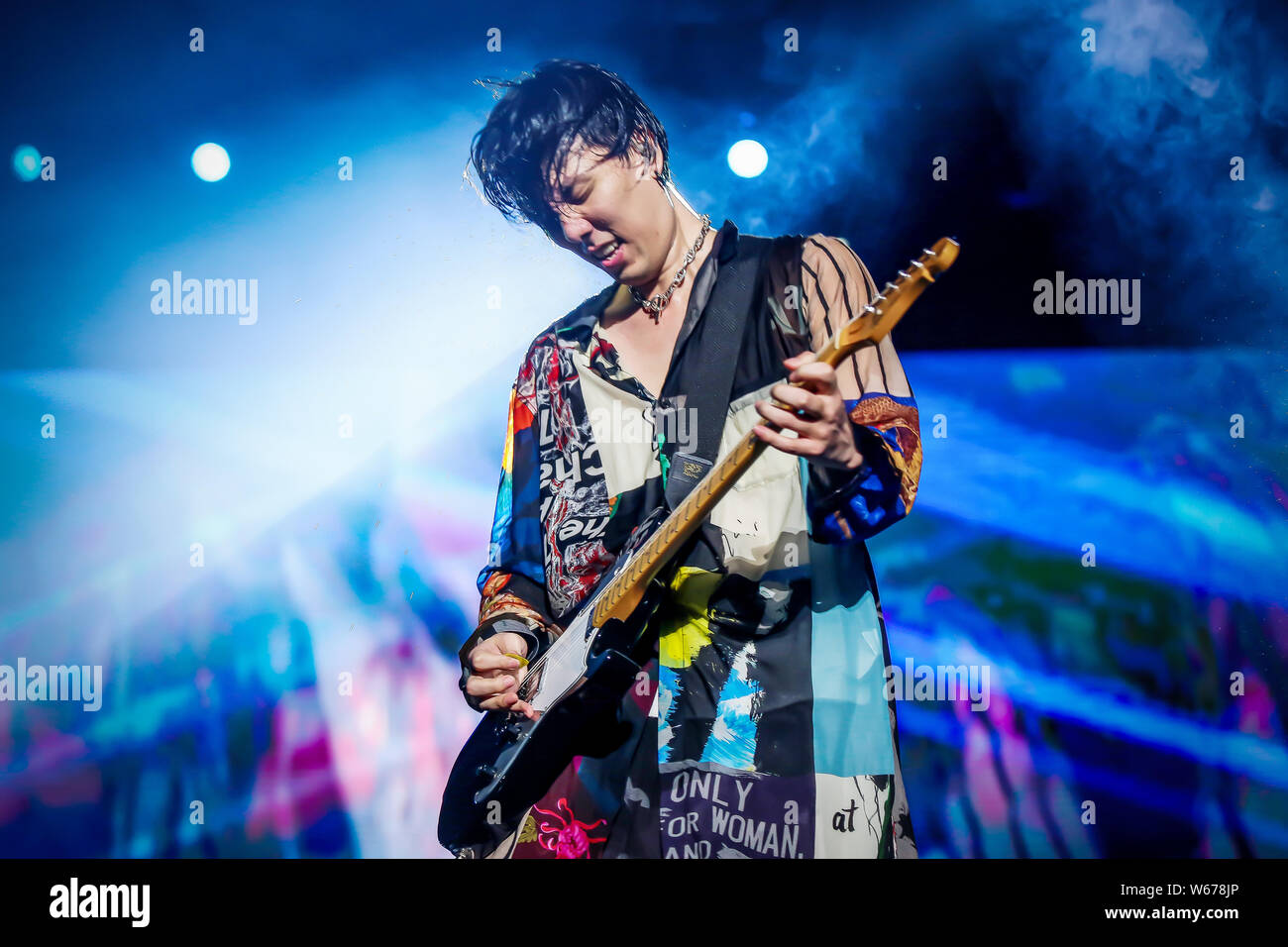 Members Of Japanese Rock Band Radwimps Perform During Radwimps Asia Live Tour 18 Concert In Shanghai China 11 July 18 Stock Photo Alamy