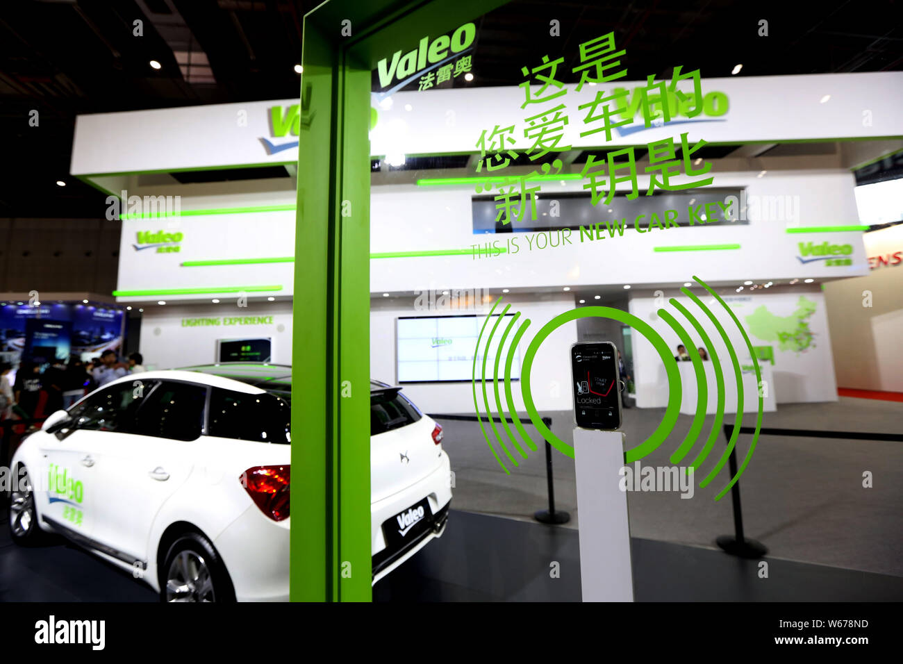 --FILE--View of the stand of French car parts supplier Valeo during the 16th Shanghai International Automobile Industry Exhibition, known as Auto Shan Stock Photo