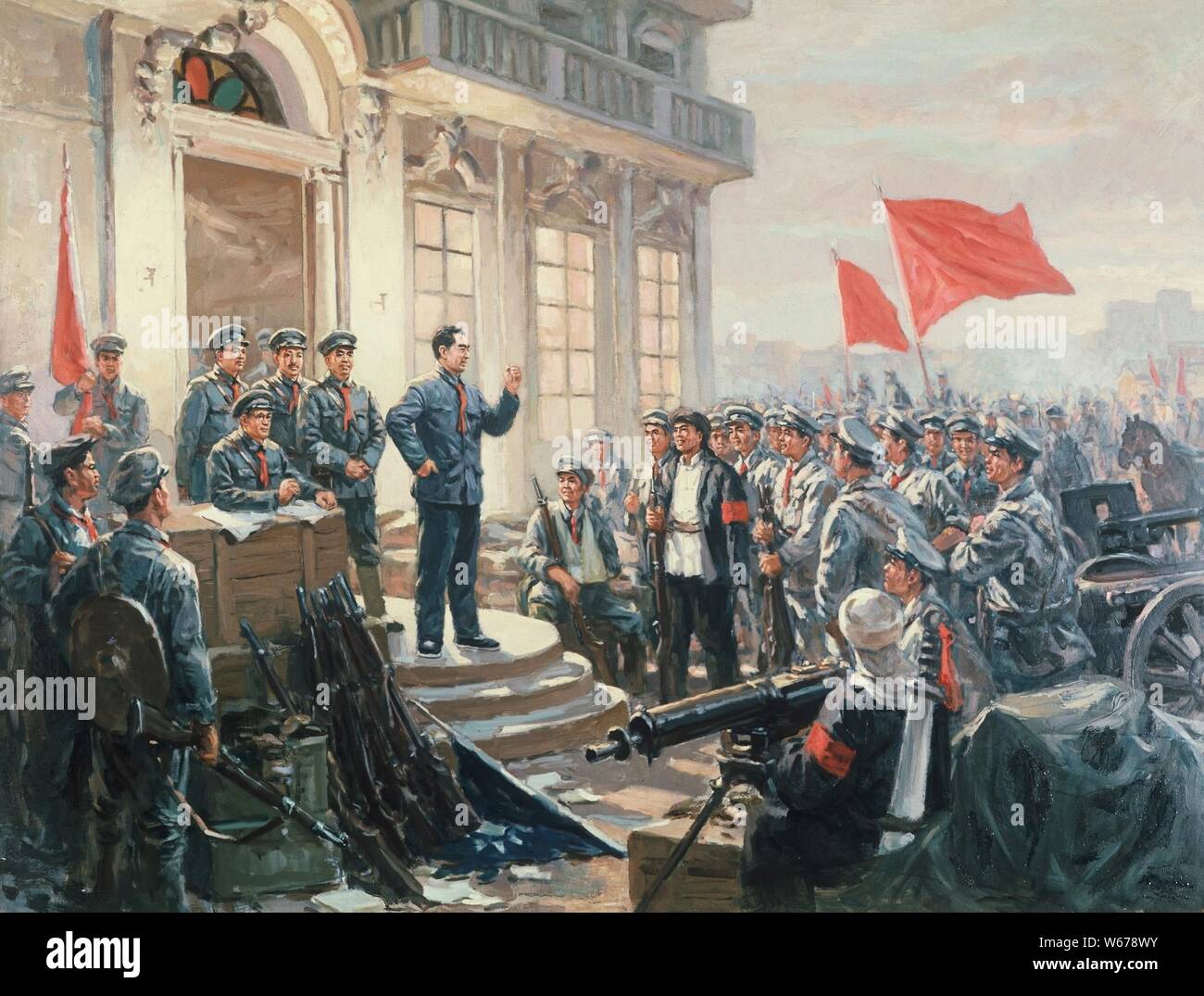 Beijing, China. 31st July, 2019. An oil painting depicting the Nanchang Uprising. Credit: Xinhua/Alamy Live News Stock Photo