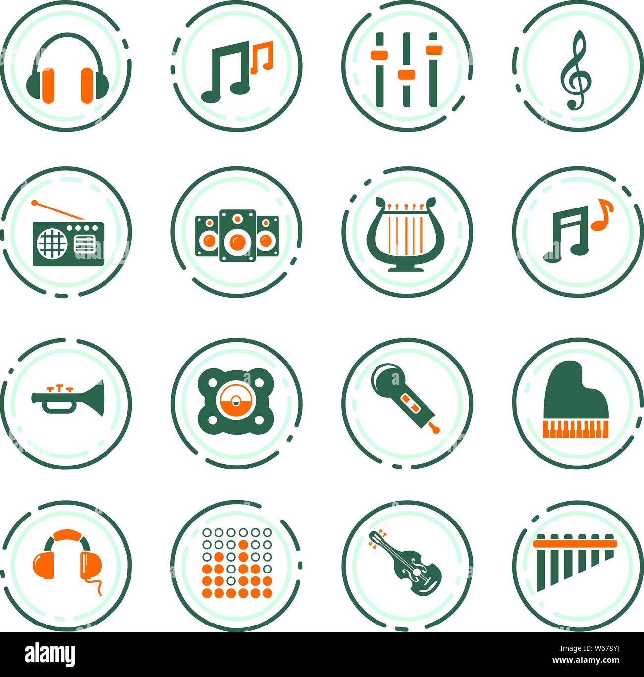 Music icon set for web sites and user interface Stock Vector Image ...