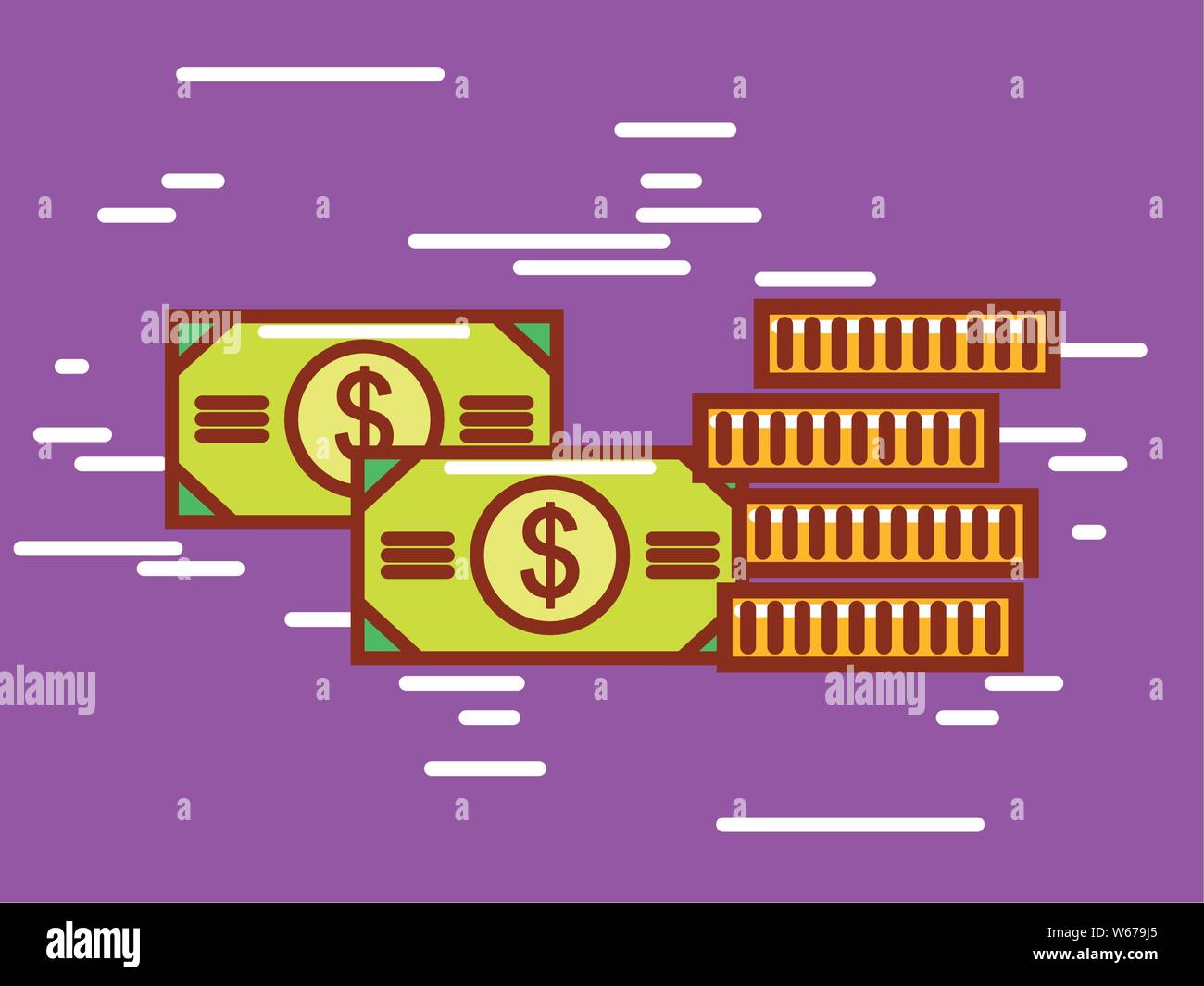 Money icon over purple background design Stock Vector Image & Art - Alamy