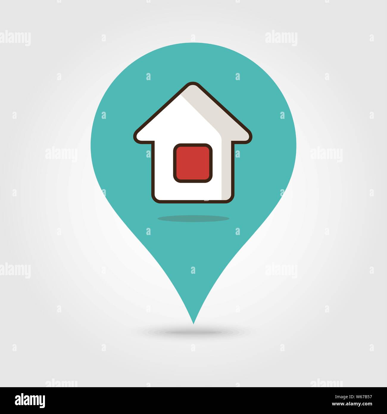 Map pointer vector icon, Home location illustration icon, marker icon, gps Stock Vector
