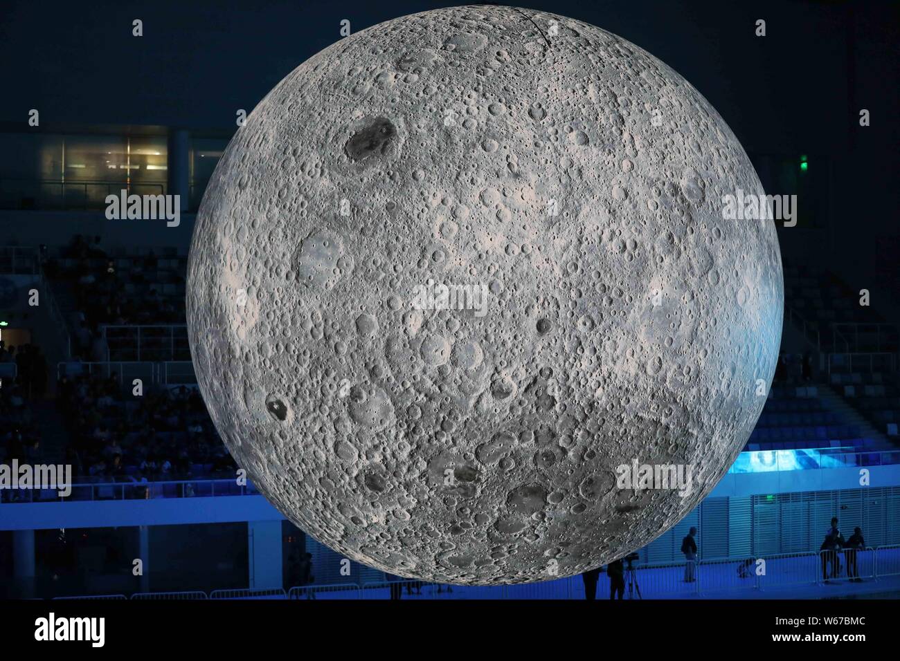 Large Moon Model View of a huge moon model during an exhibition on moon held at the ...