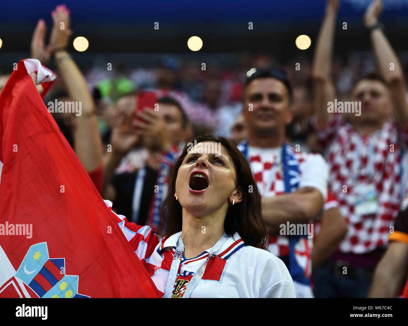 Croatian football fans cheer hi-res stock photography and images - Alamy