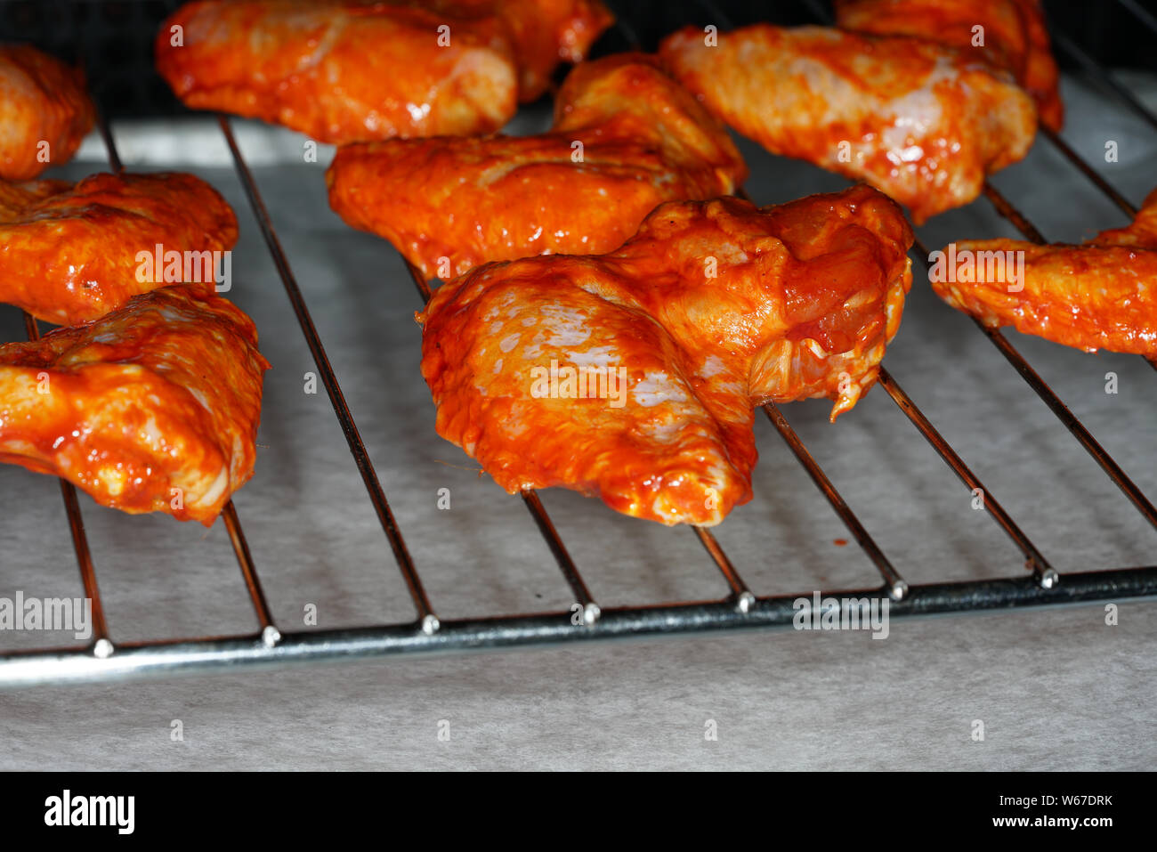Delicious chicken wings fried in the oven crispy Stock Photo Alamy
