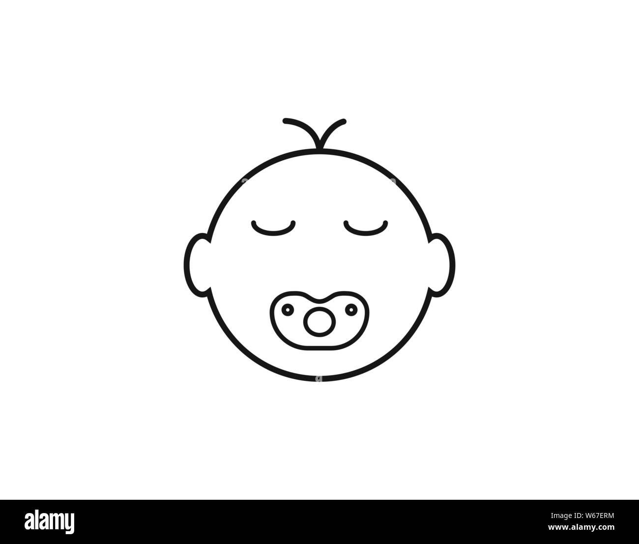 Vector illustration, flat design. Child baby icon Stock Vector