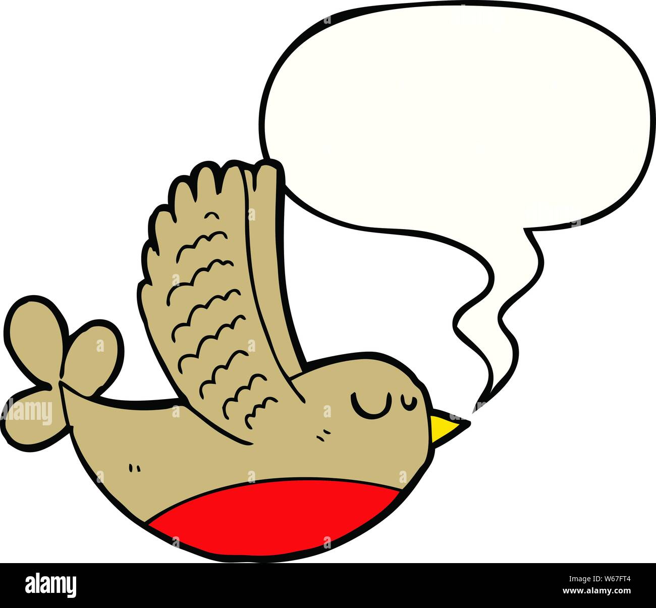 cartoon bird with speech bubble Stock Vector