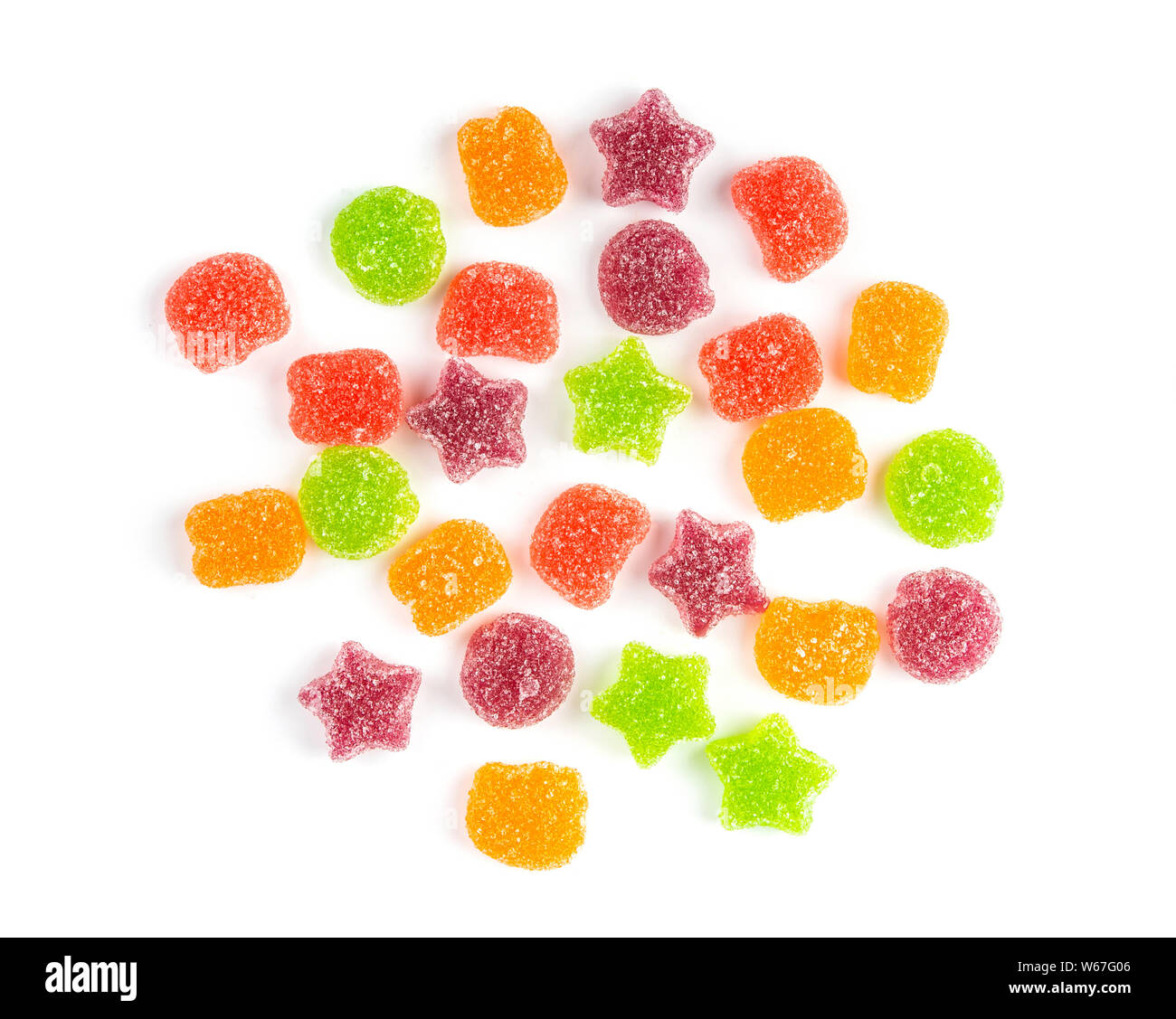 Tasty jelly candies on white background Stock Photo - Alamy