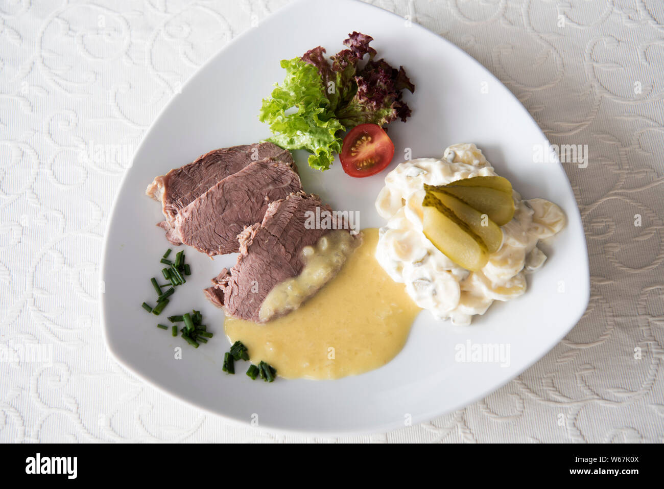 Deutschland, Nordrhein-Westfalen, Kreis Gütersloh, Verl, Westfälisches Zwieberfleisch Stock Photo