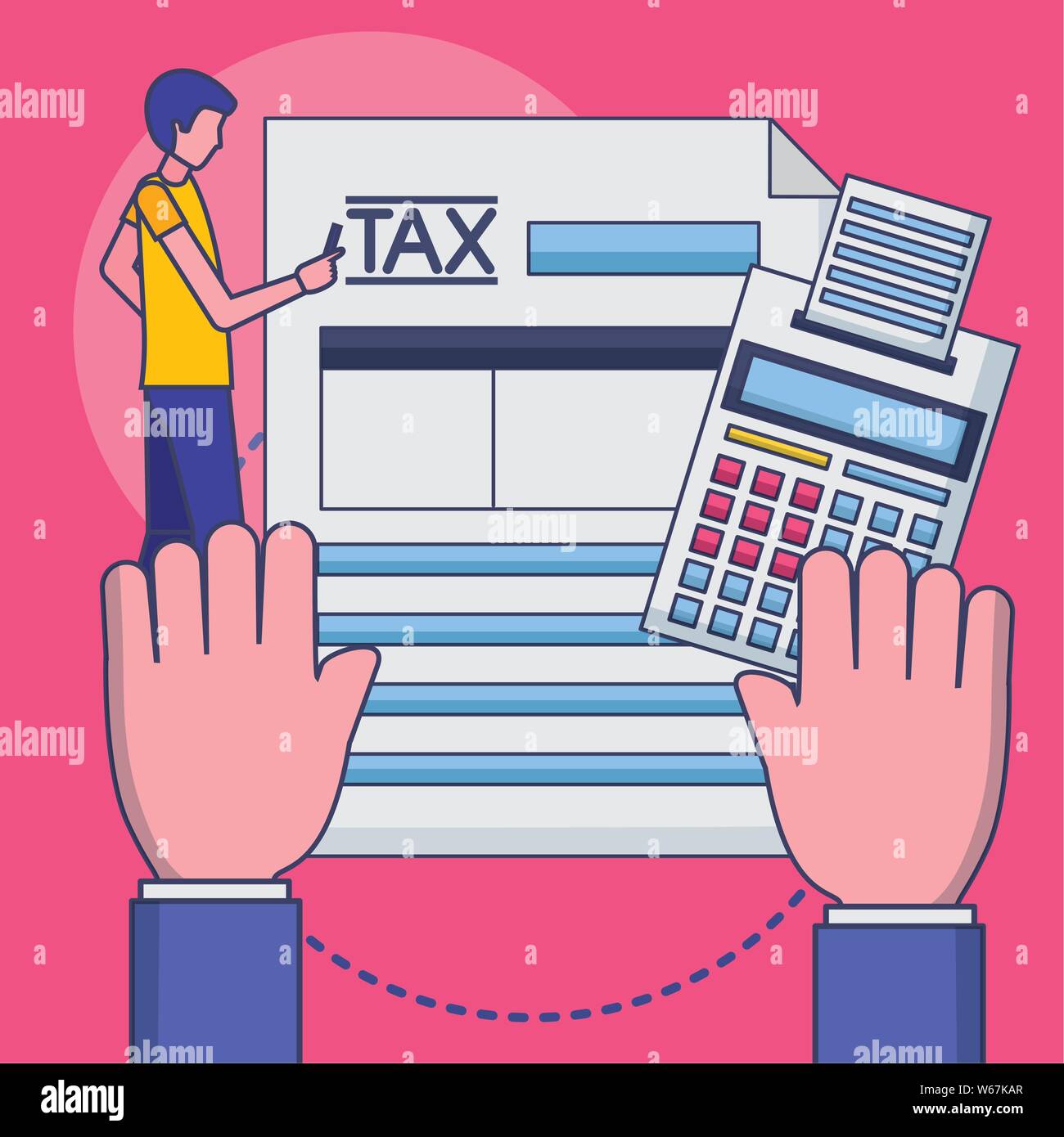 Tax Form And Calculator Stock Vector Images - Alamy