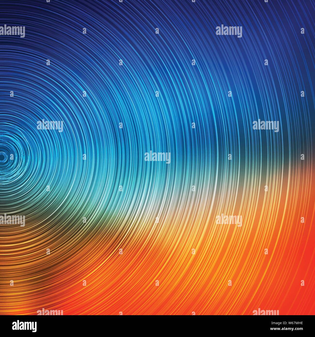 Abstract Colorful Concentric Circles Pattern on Blurred Background ...