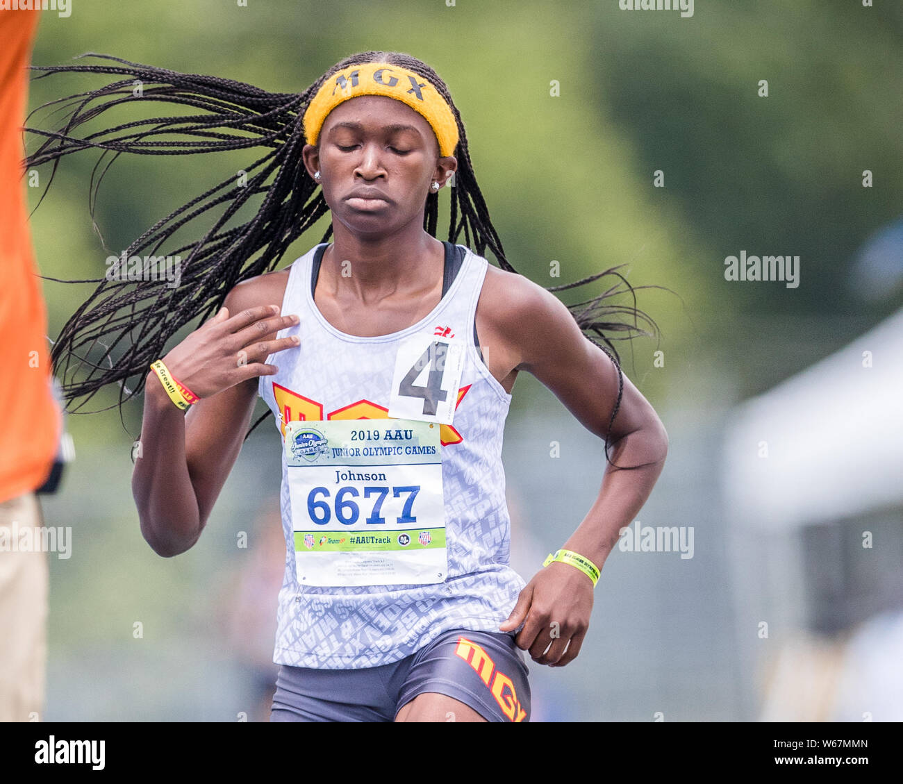 July 29, 2019 Cha'iel Johnson of Miami Gardens Xpress competes in the
