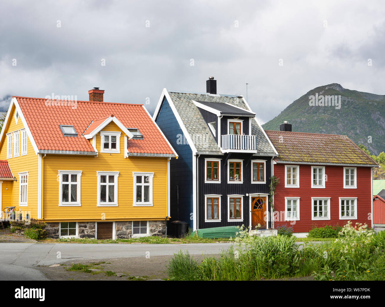 Homes In The City Of Kabelvag Austvagoy Lofoten Islands Norway Stock Photo Alamy