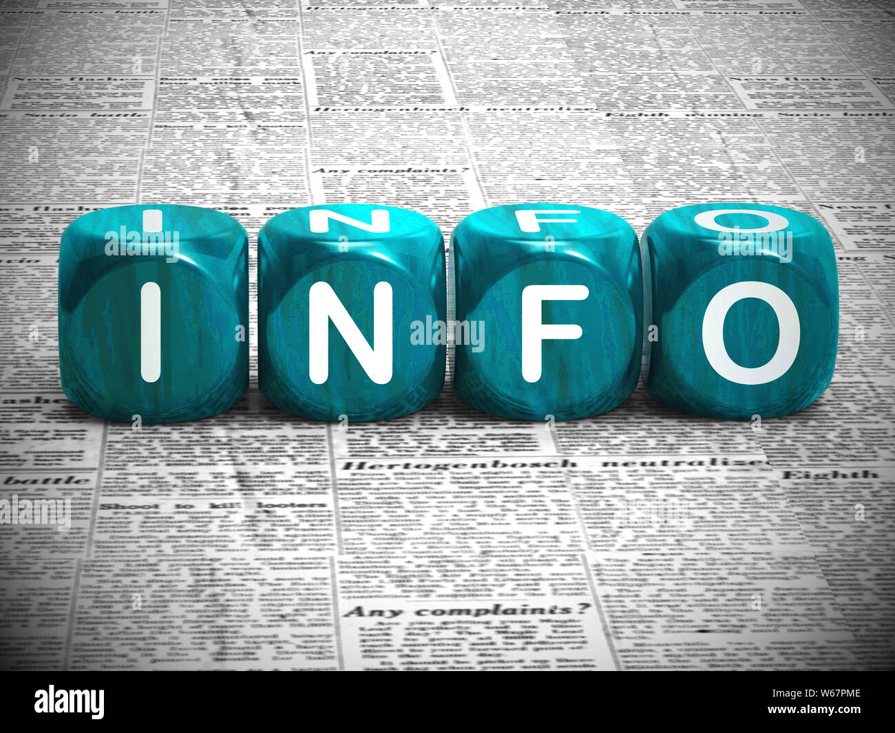 Info concept icon means information or data and Intelligence. Expertise or knowhow on a database - 3d illustration Stock Photo