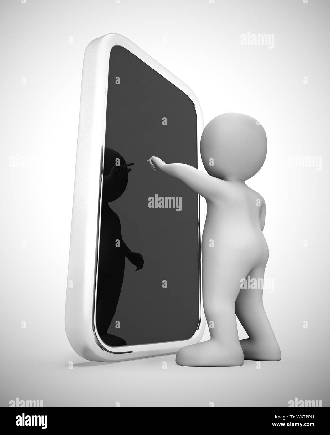 Using a smartphone or mobile device app for information or data. Touch