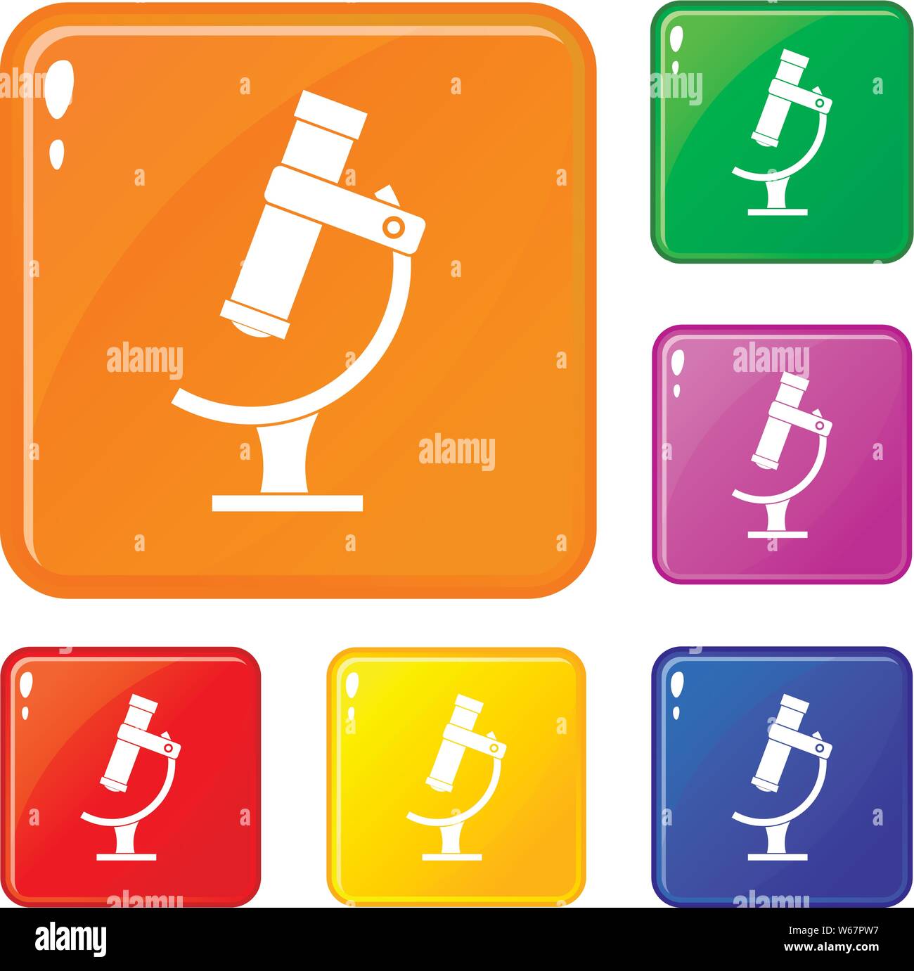 Microscope icons set vector color Stock Vector Image & Art - Alamy