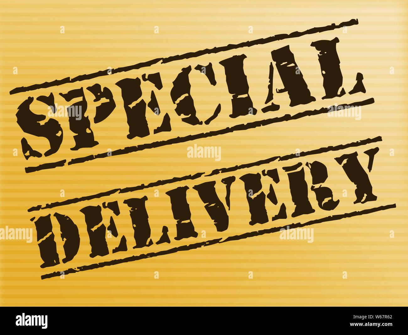 Special delivery stamp means priority mail and fast service. Urgent