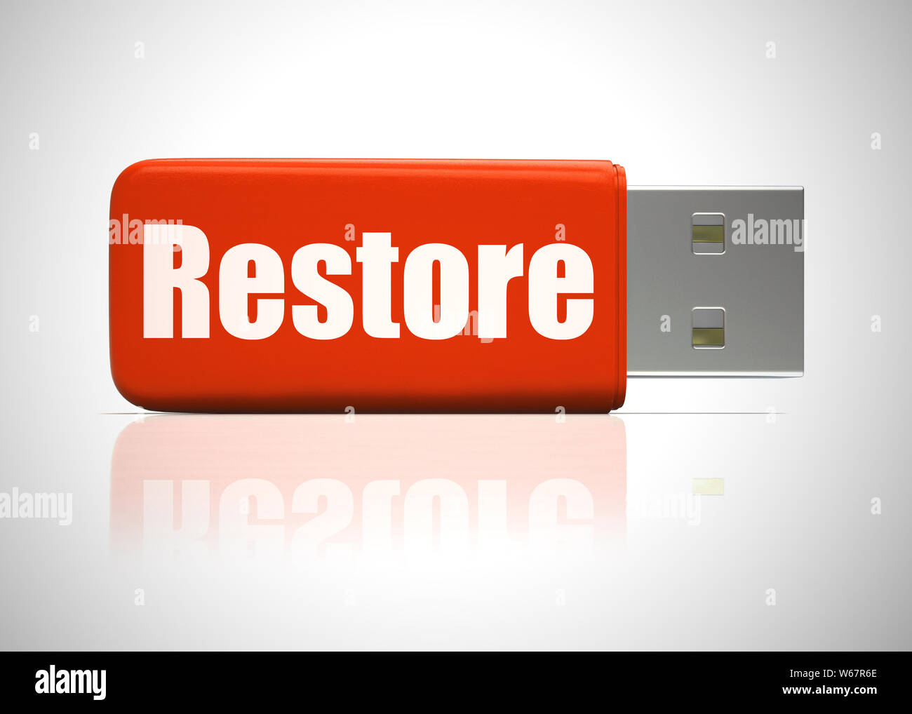 Restore backup concept meaning retrieval of data and information. From a  hard drive or online - 3d illustration Stock Photo - Alamy