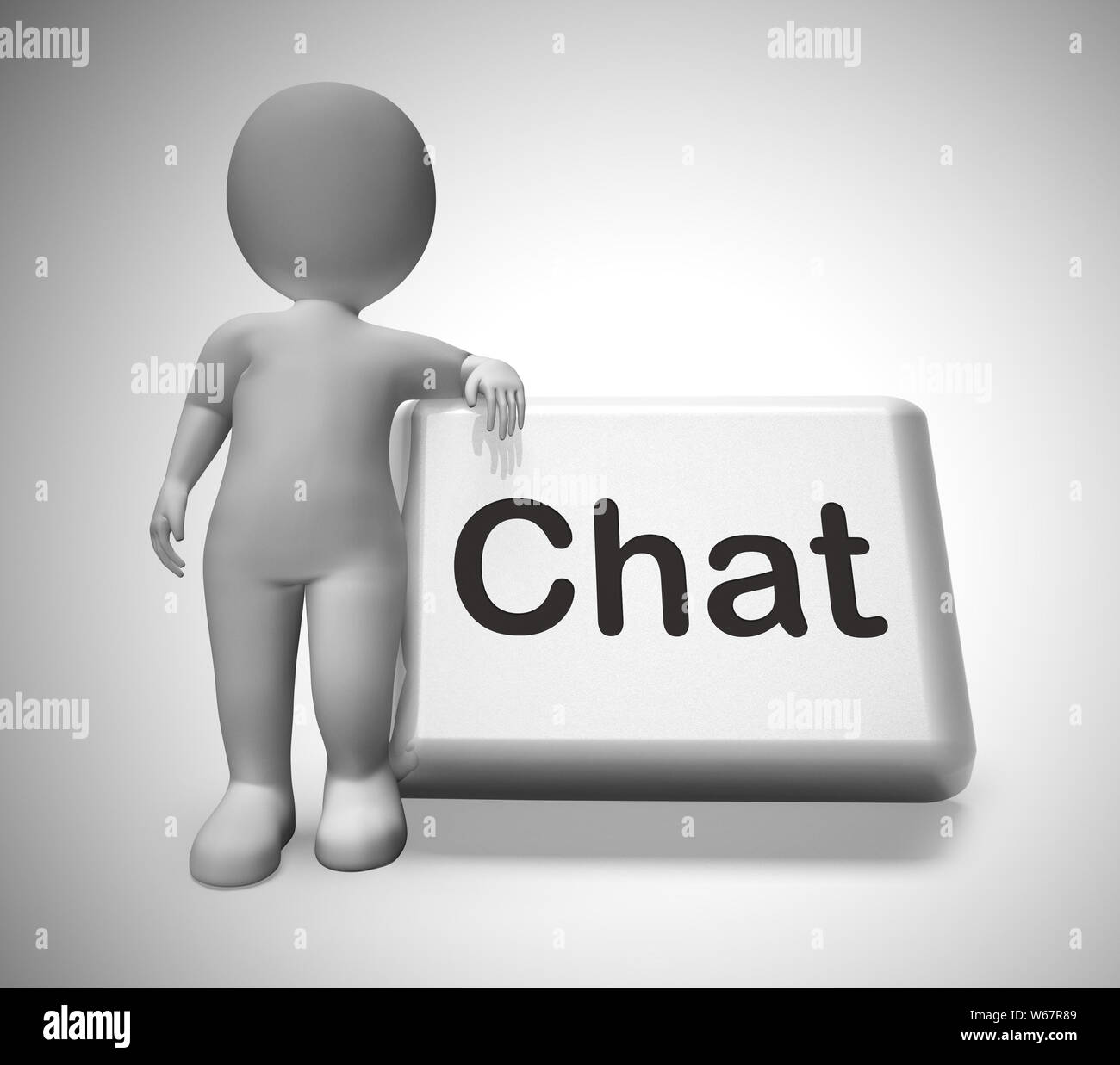 Chat online icon for discussion on the web. Chatroom social network or online conference - 3d illustration Stock Photo