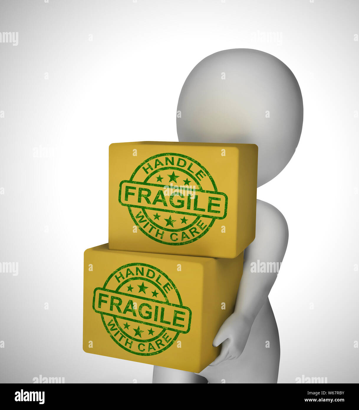 Fragile stamp means handle with care and be careful. Delicate and breakable goods that can