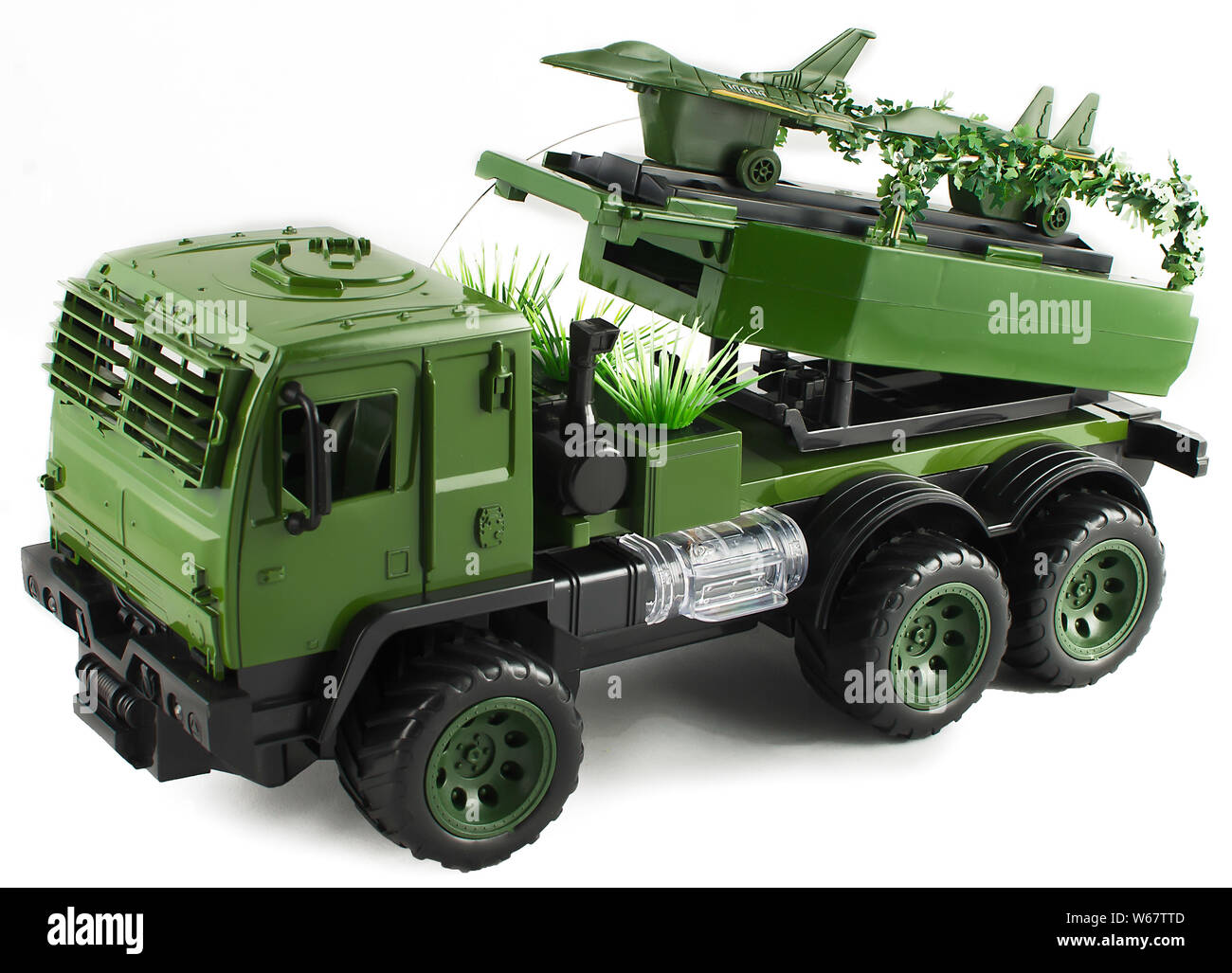 Army green military toy vehicle fighters board. Launcher Fighter