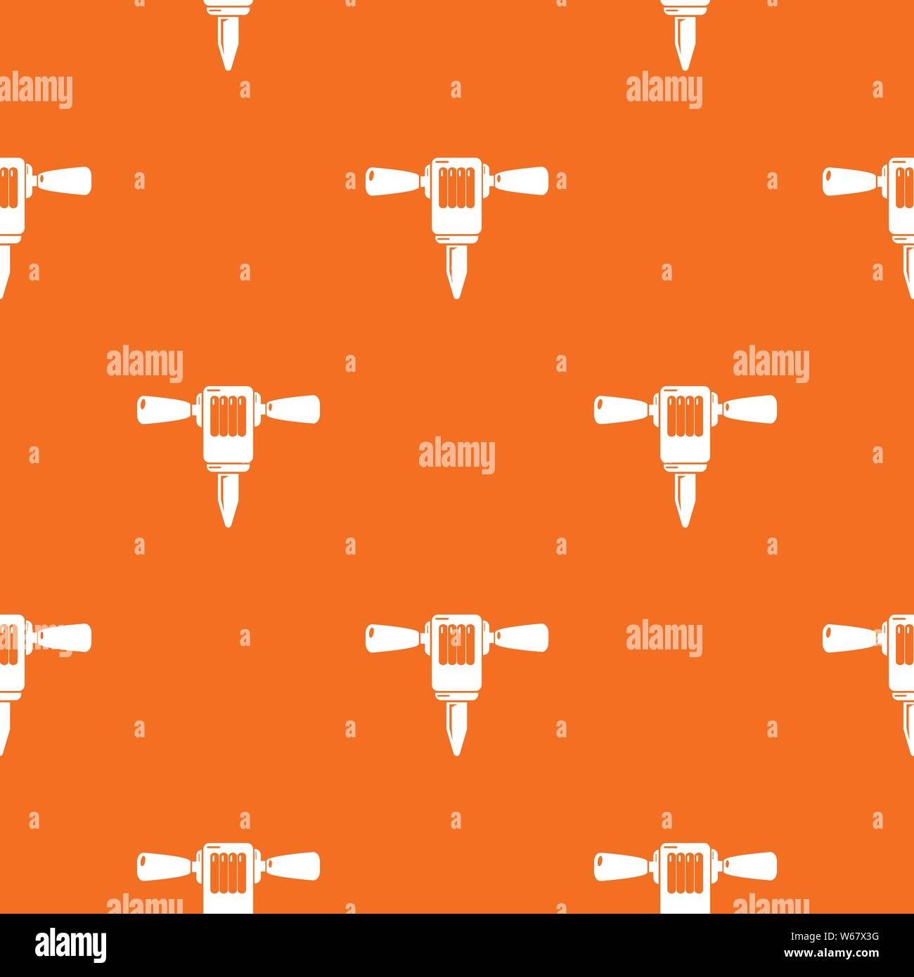 Mining hammer drill pattern vector orange Stock Vector