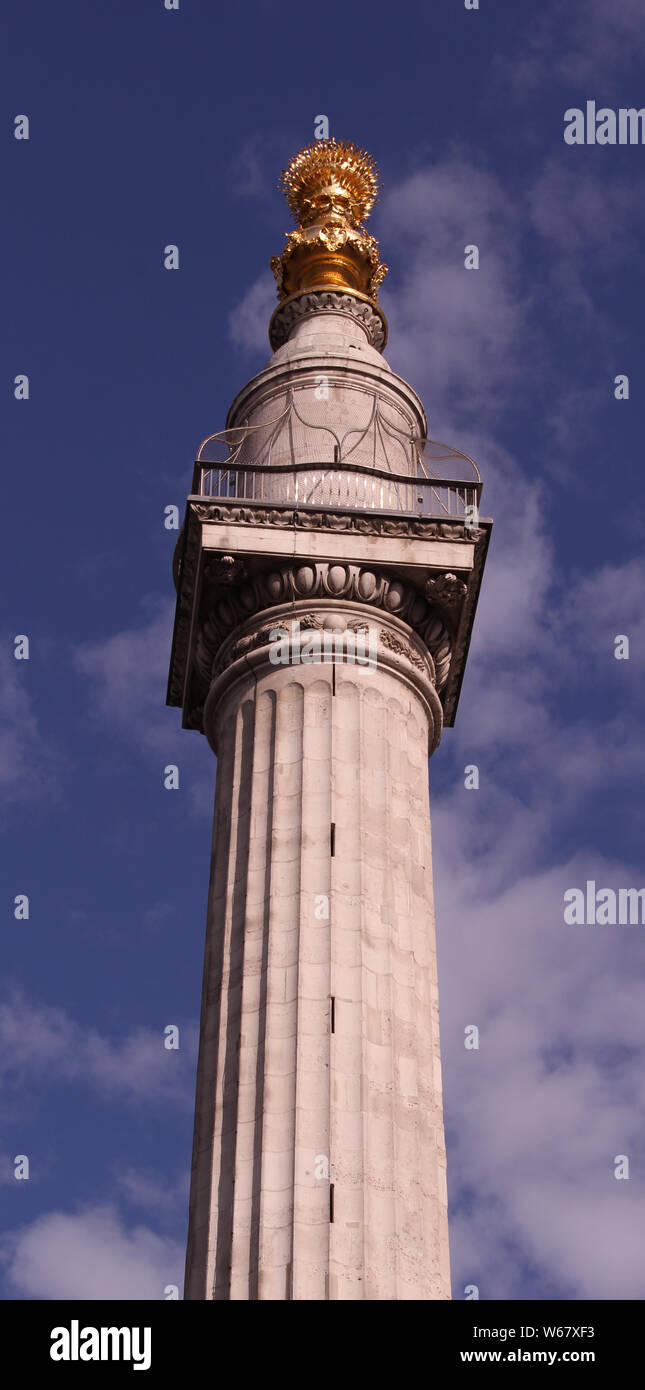 The Monument, City of London, Pudding Lane Stock Photo Alamy