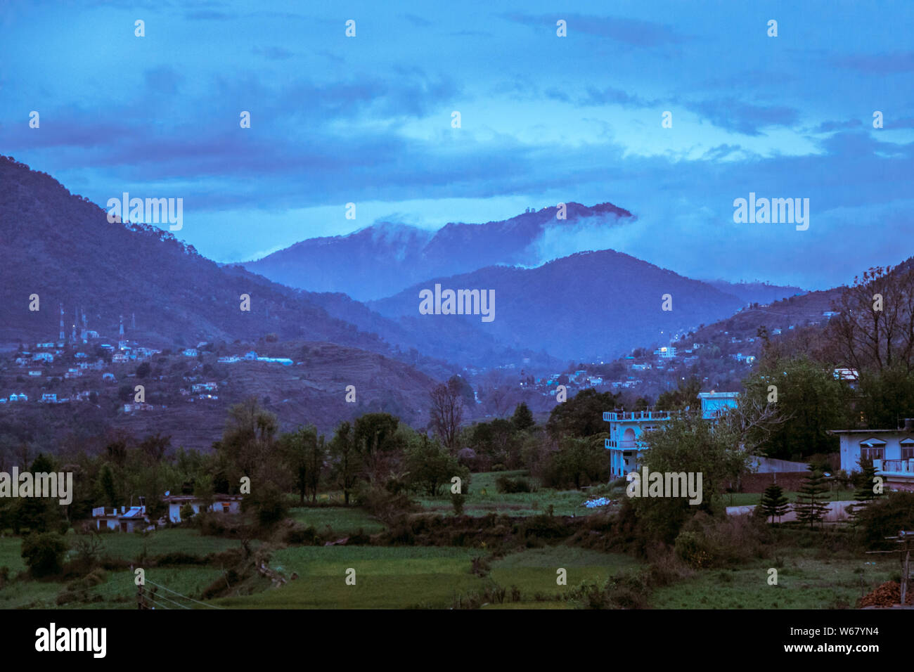 beautiful landscape of Bhimtal Lake in Uttarakhand of India Stock Photo