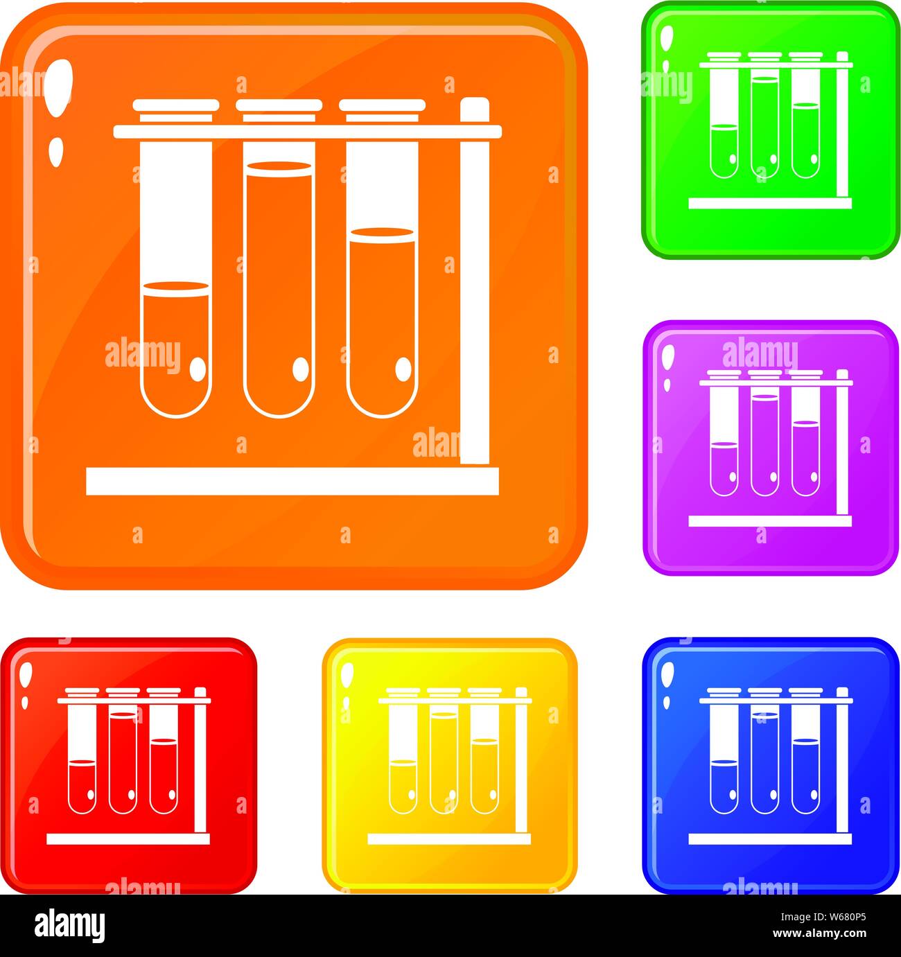 Three beakers icons set vector color Stock Vector Image & Art - Alamy