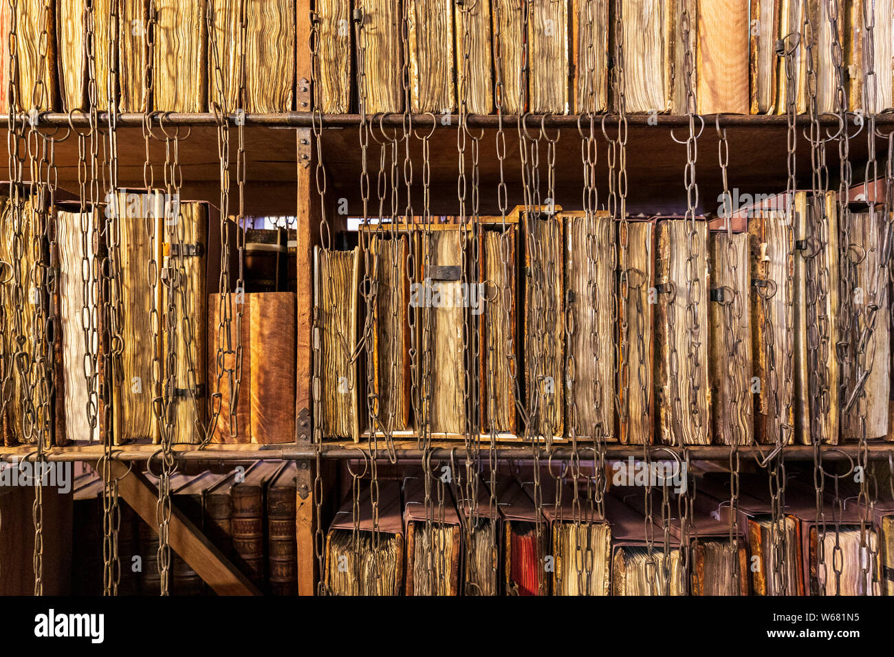 Medieval books and chains at the Hereford Cathedral Chained Library