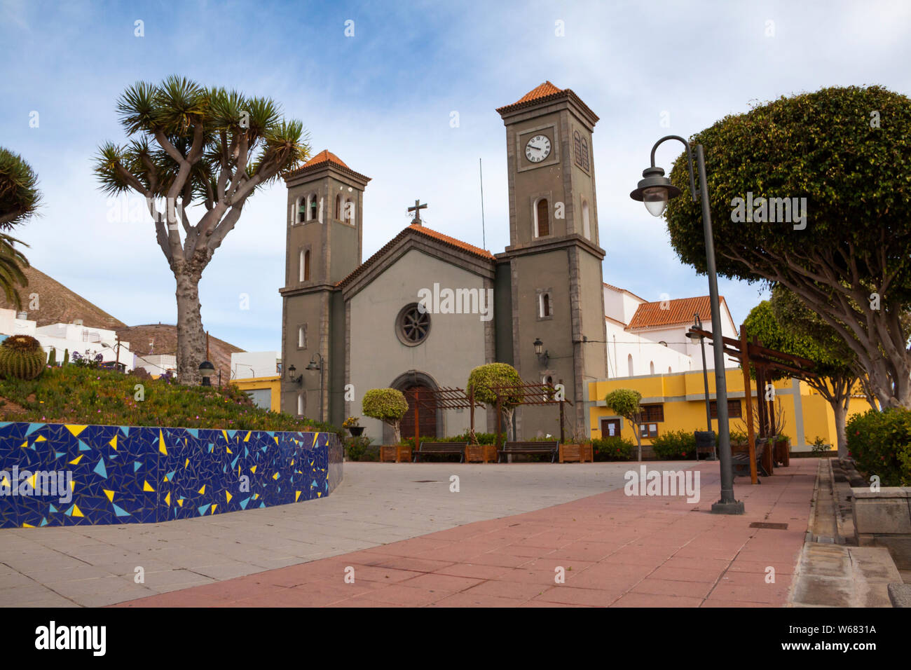 Iglesia San Pedro Apóstol, Gran Canaria, Santa María de Guía Stock Photo