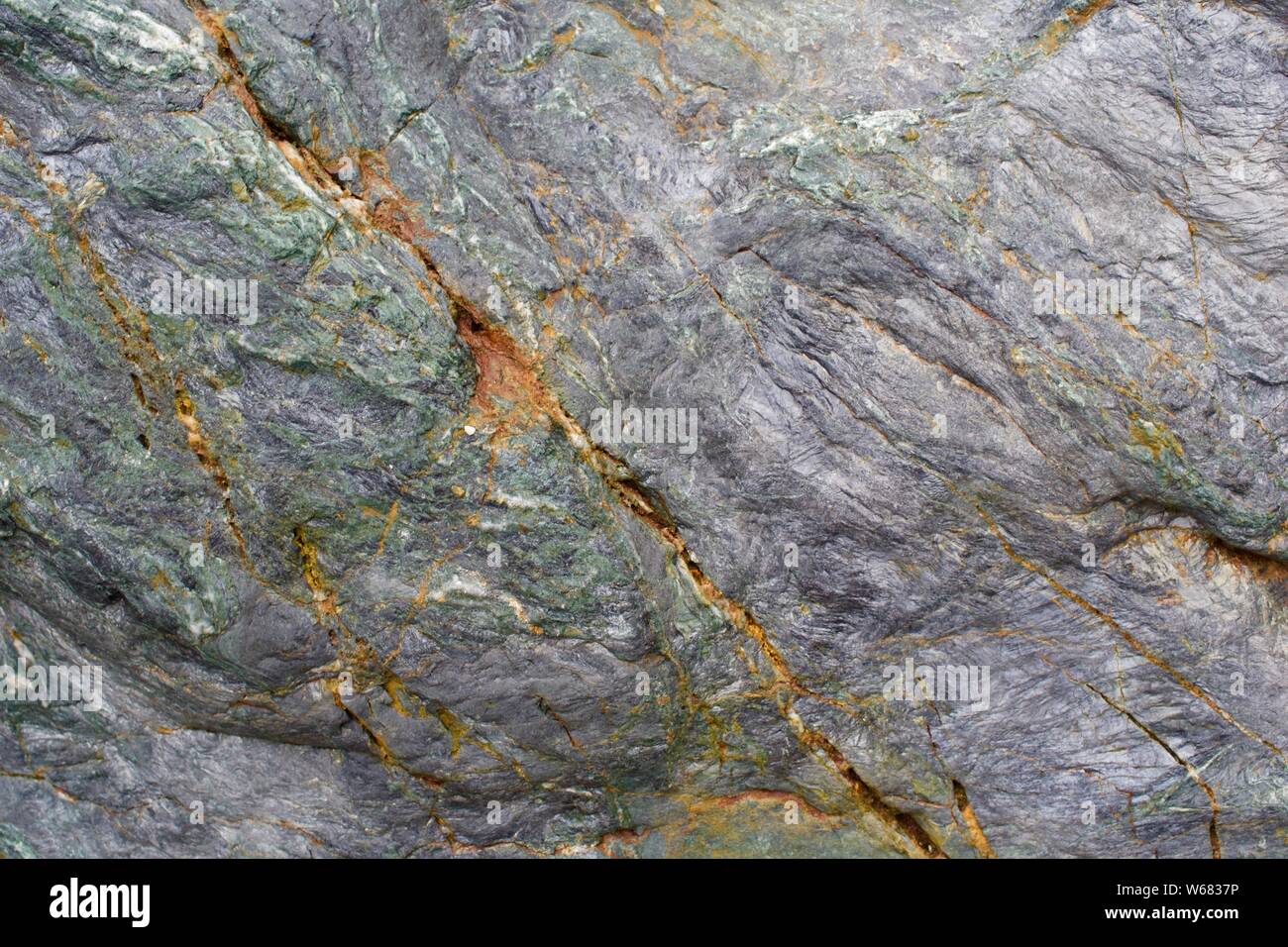 Natural Background of Metasedimentary Rock. St Agnes, North Cornwall, UK. Stock Photo