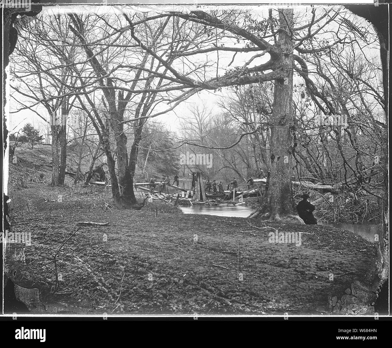 Ruins of bridge, White Oak Swamp Stock Photo Alamy