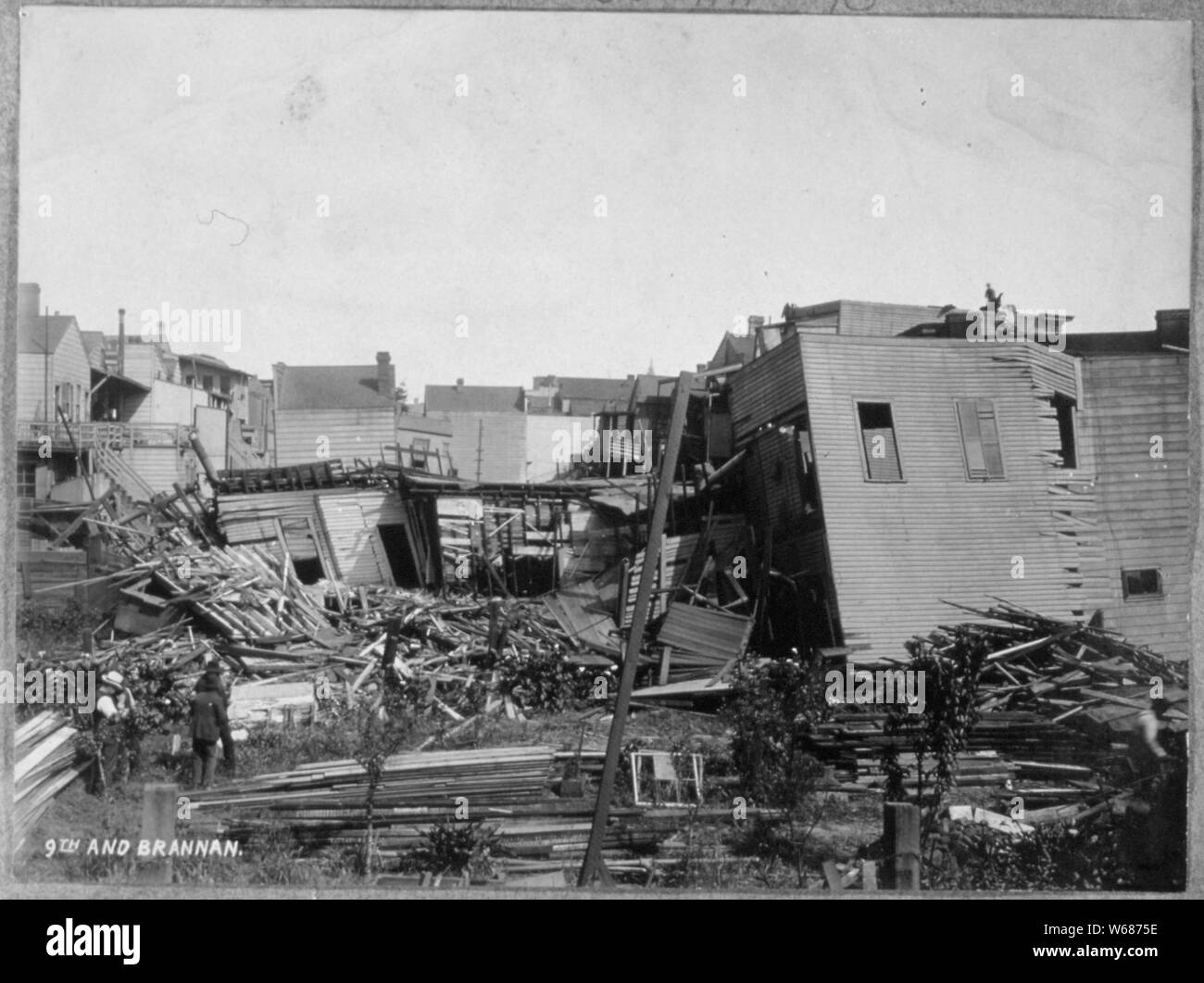 San Francisco Earthquake Of 1906 Ninth And Brannan streets Stock