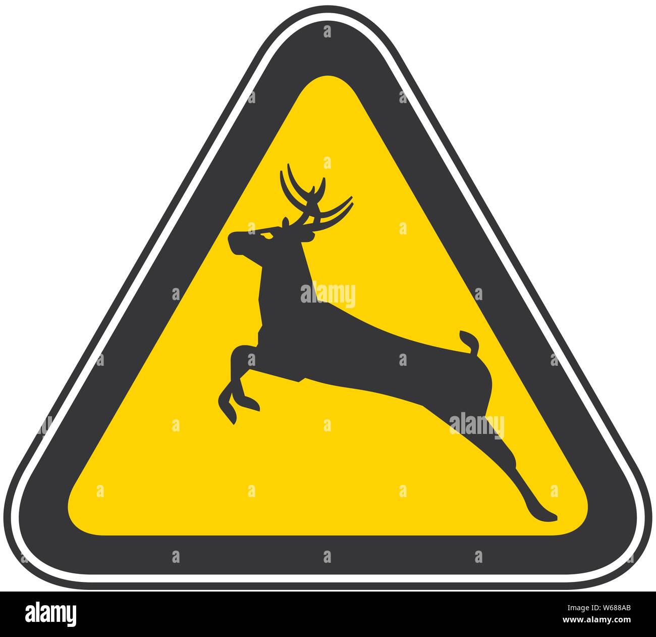 Triangular yellow Warning Hazard Symbol, vector illustration Stock