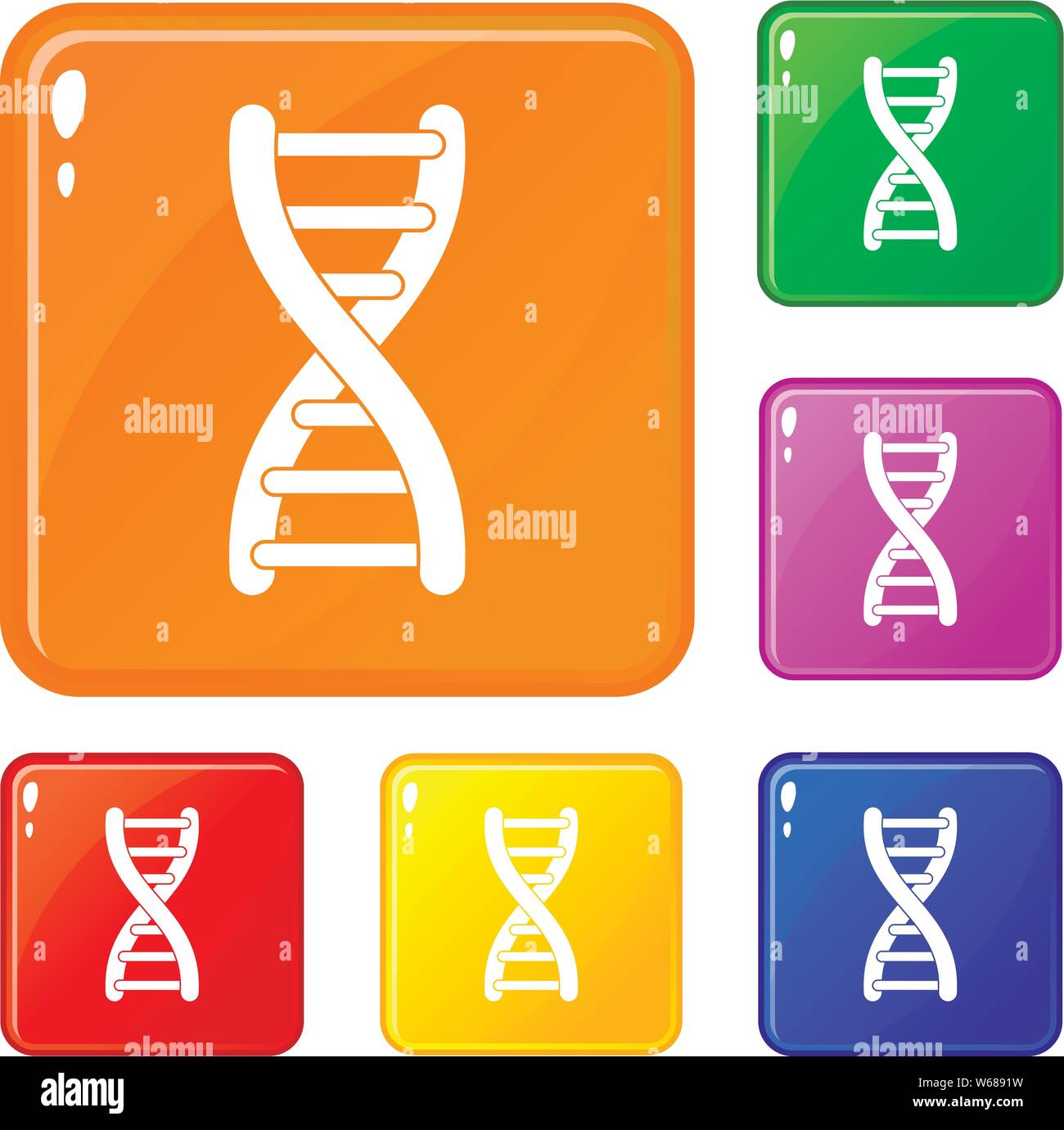 DNA strand icons set vector color Stock Vector Image & Art - Alamy