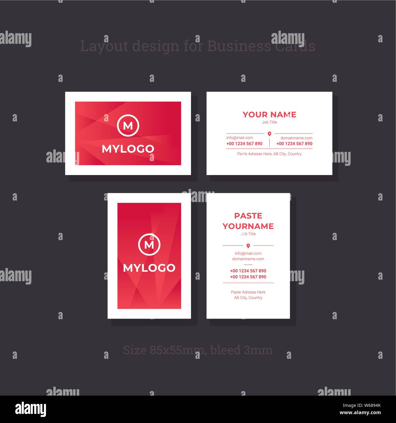 Business cards. Abstract background. Templates. Vector. Stock Vector