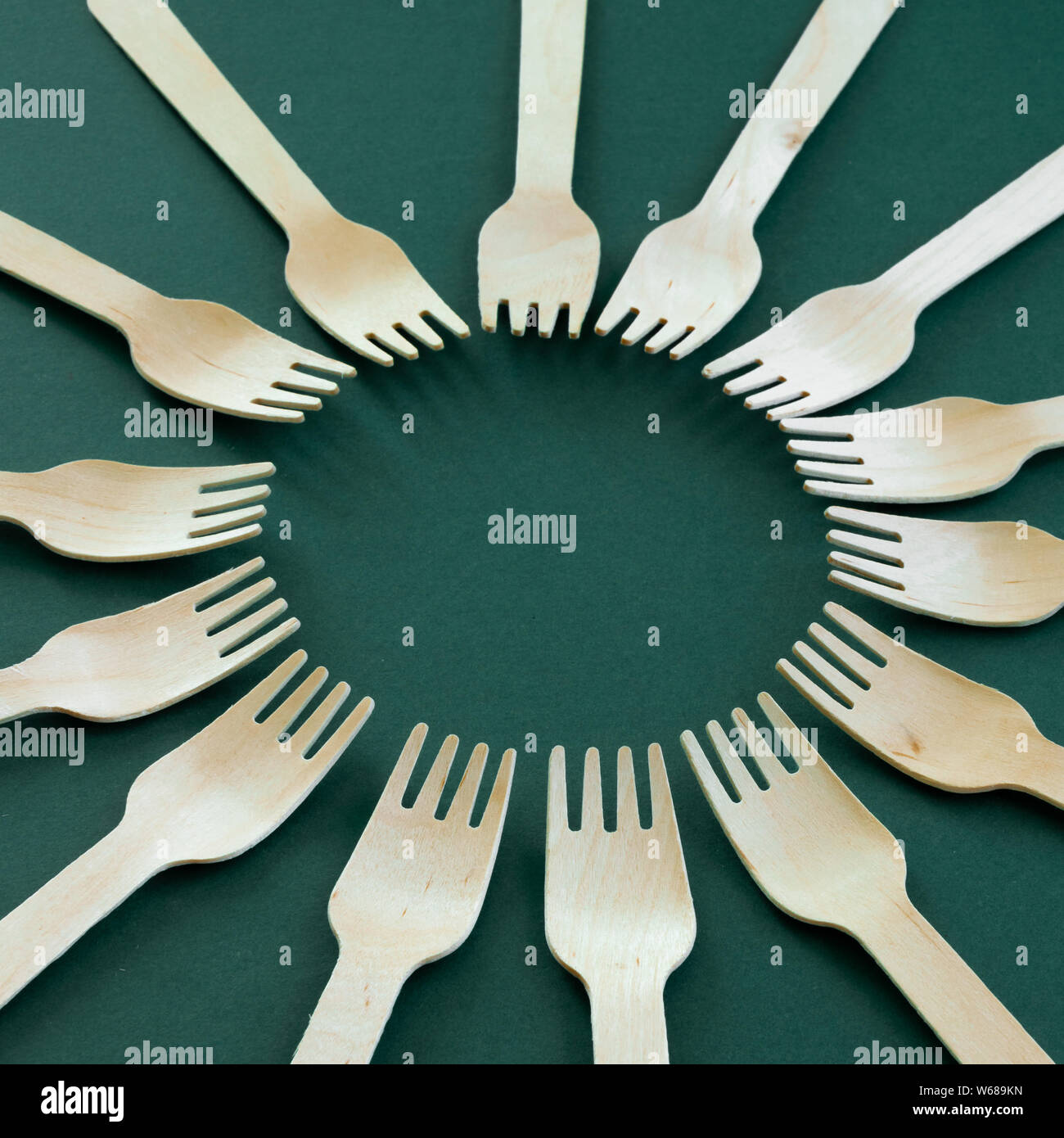 Bamboo wooden forks. Eco friendly kitchen utensil. Ecological concept