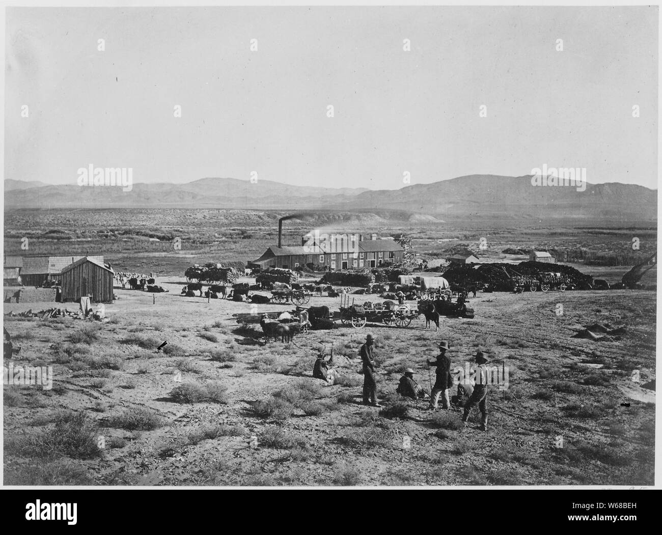Smelting Works. Oreana, Nevada, ca. 1867 Stock Photo