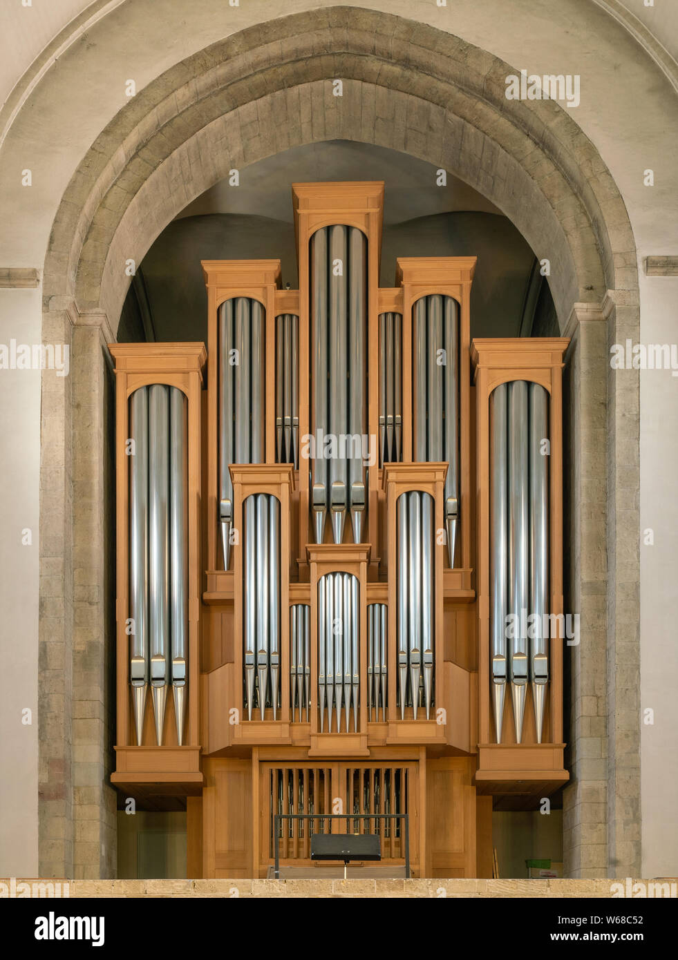 COLOGNE, GERMANY - JULY 17, 2019: Modern organ of Church St. Aposteln on July 17, 2019 in Cologne, Germany Stock Photo