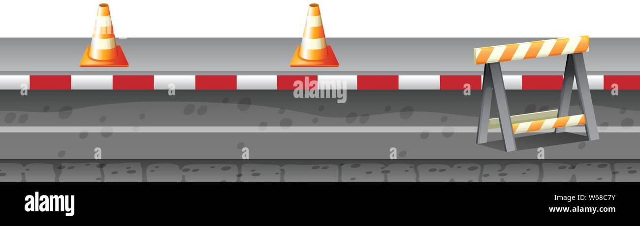 Traffic cones and road isolated illustration Stock Vector Image & Art ...