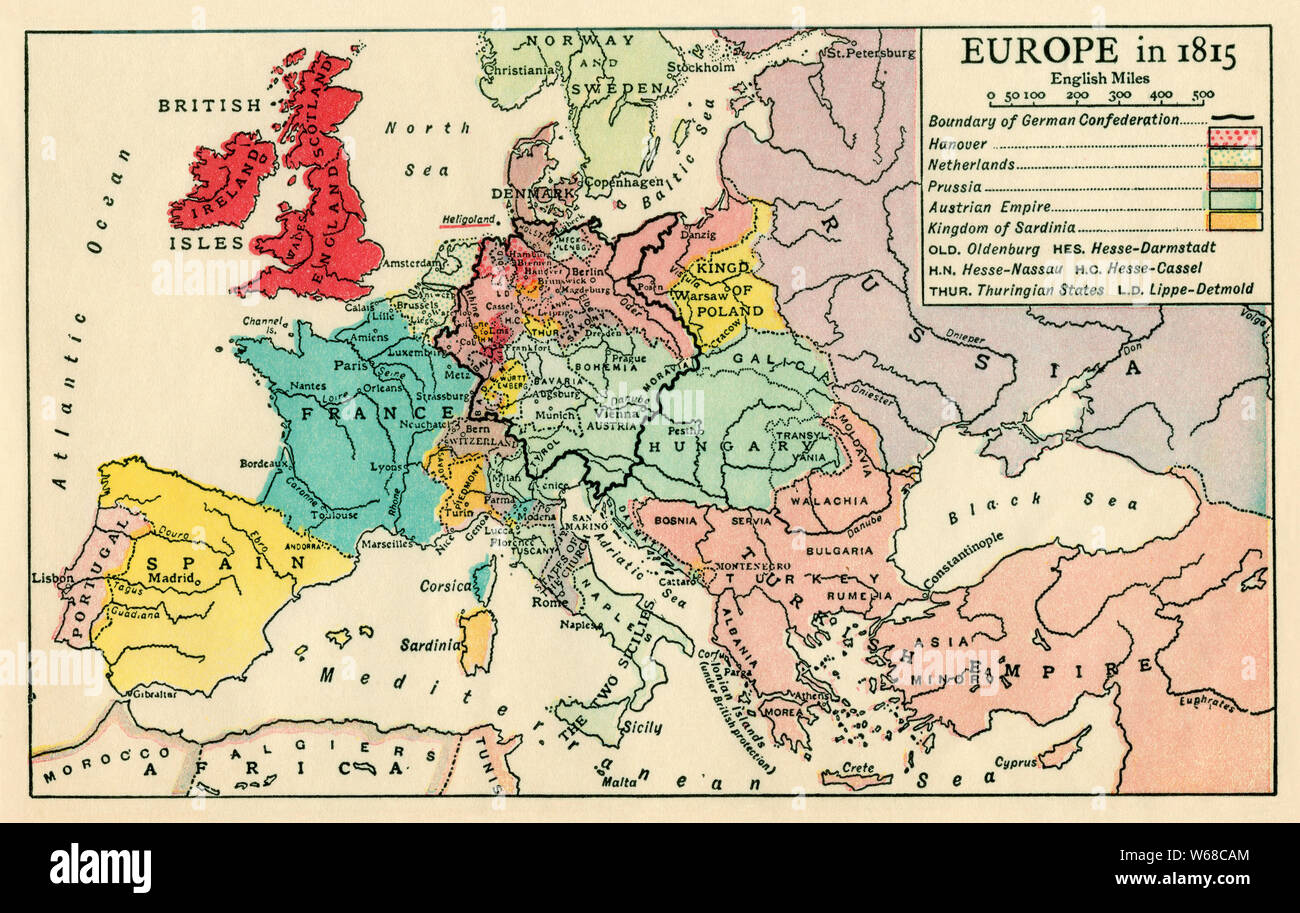 Europe 1815 Diagram | Quizlet