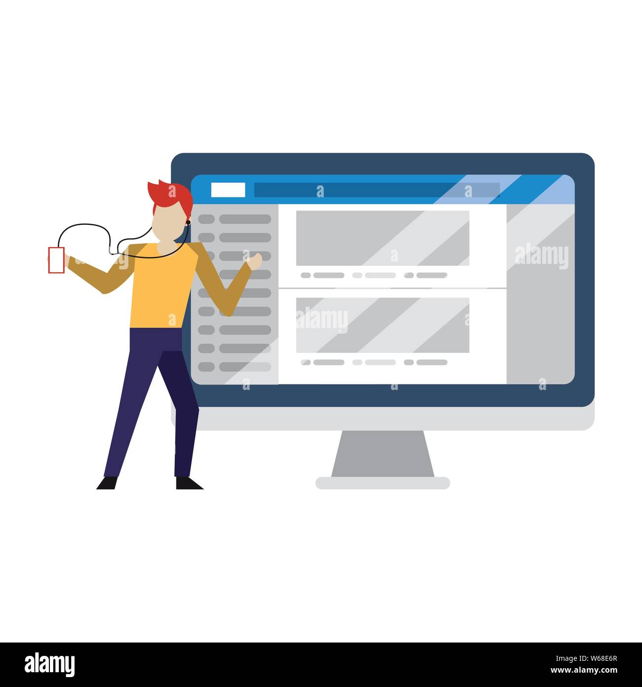 social media network chatting cartoon Stock Vector
