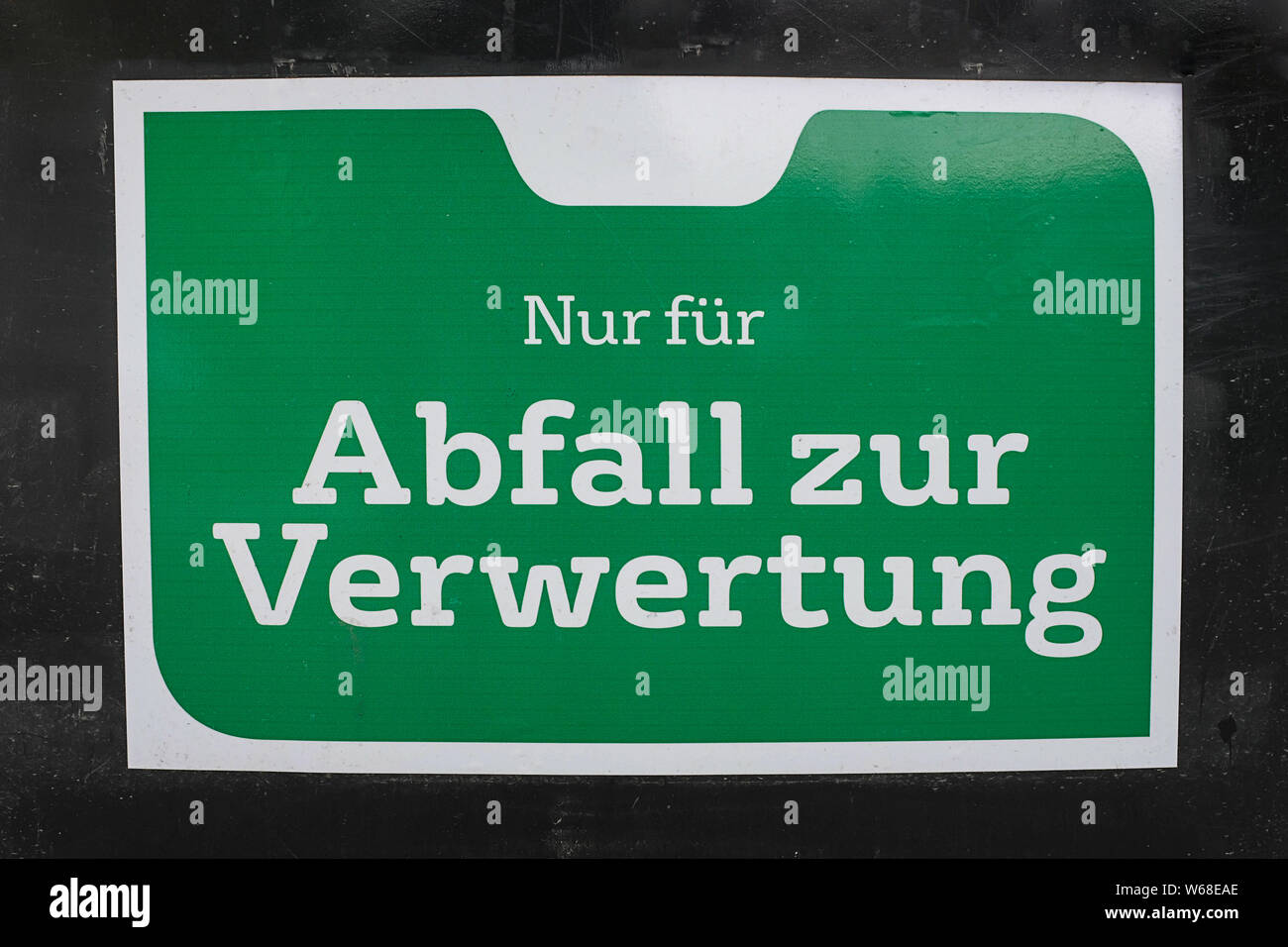 info sign only waste for recycling in german language Stock Photo
