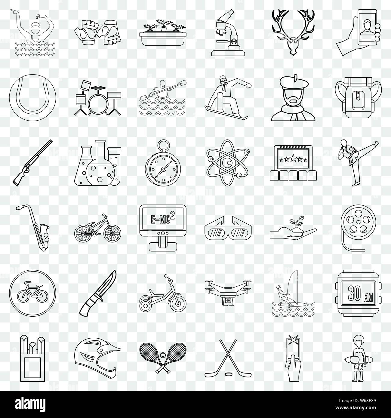 Swimming icons set, outline style Stock Vector Image & Art - Alamy
