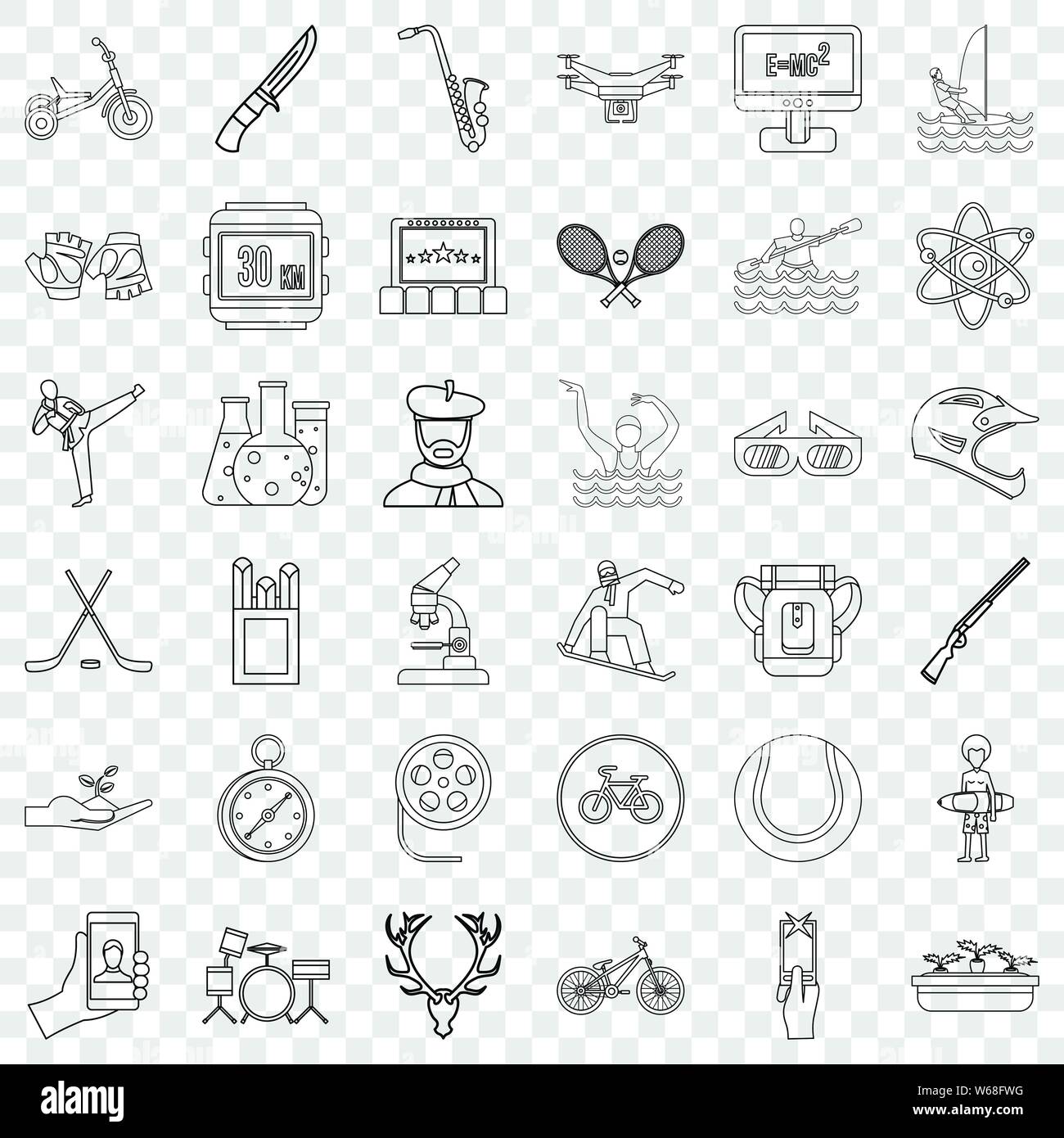 Artist icons set, outline style Stock Vector Image & Art - Alamy