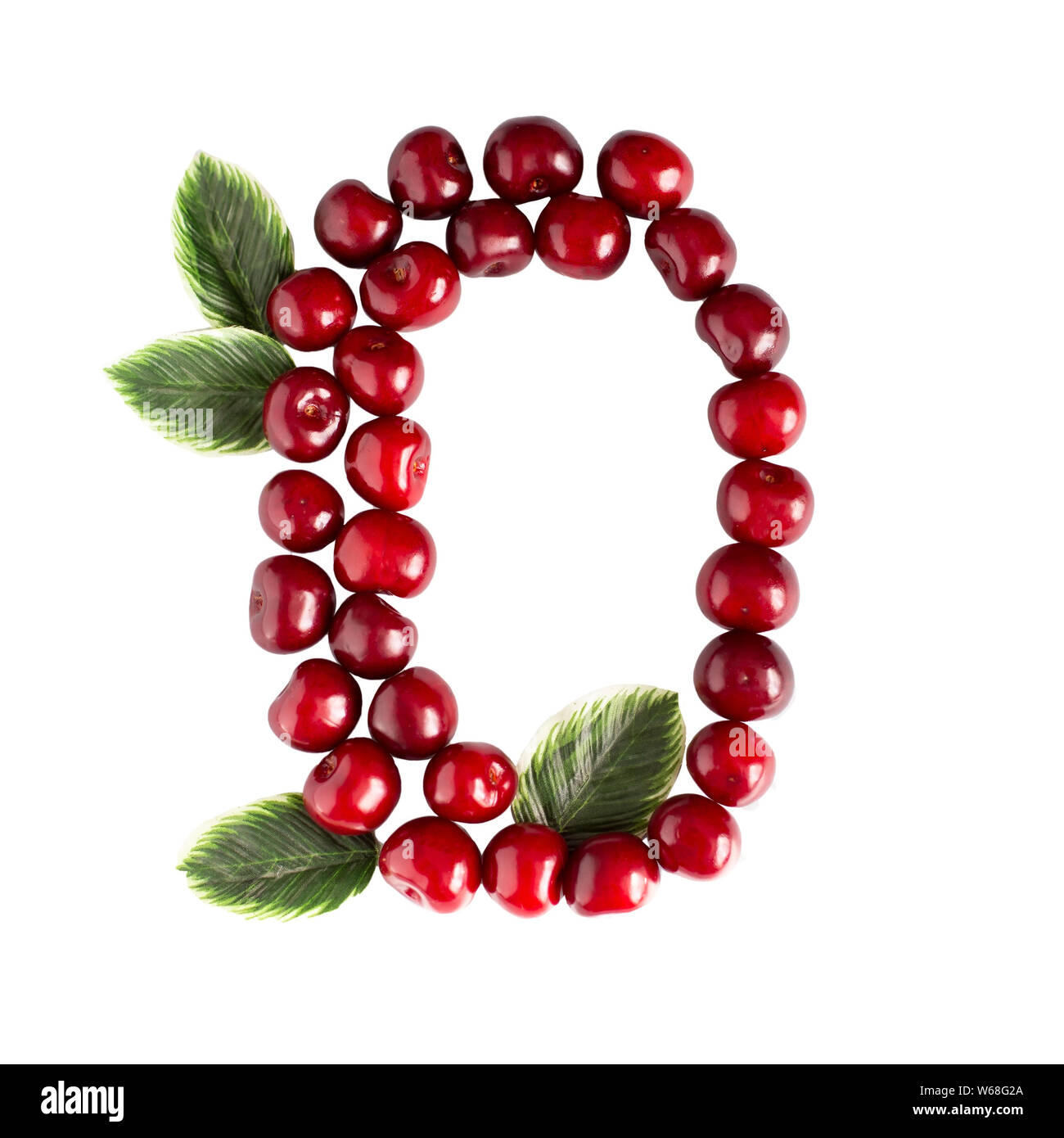 one-english-letter-o-alphabet-of-ripe-cherries-isolate-on-white