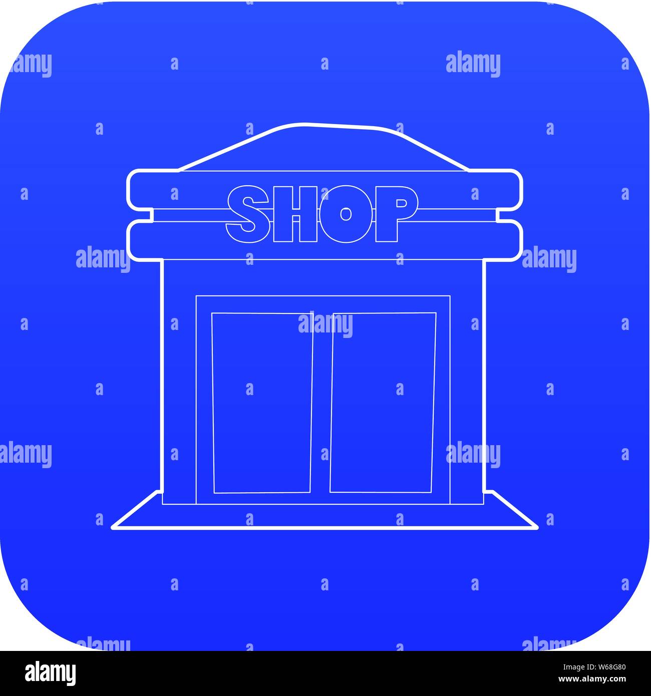Shop icon blue vector Stock Vector